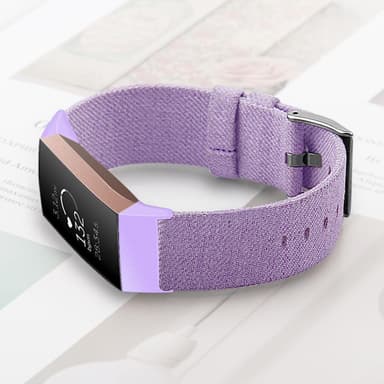 Fitbit Charge 3/4 Armband canvas Lila (L)