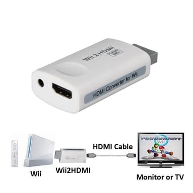 Wii till HDMI Full HD adapter med 3.5 ljudutgång