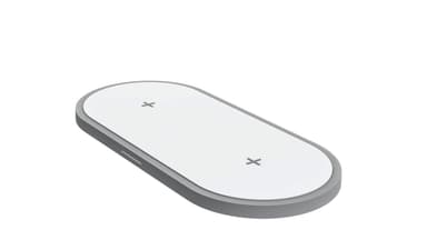 Dubbel trådlös laddare 2x 10W - vit