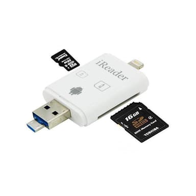 Minneskort adapter till iPhone, iPad, Android för MicroSD/SD kort