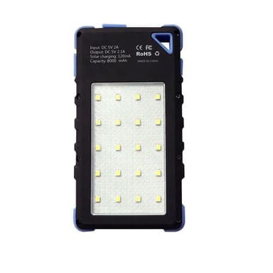 DOCA D-S8000 Powerbank solcellsladdare 8000 mAh - blå