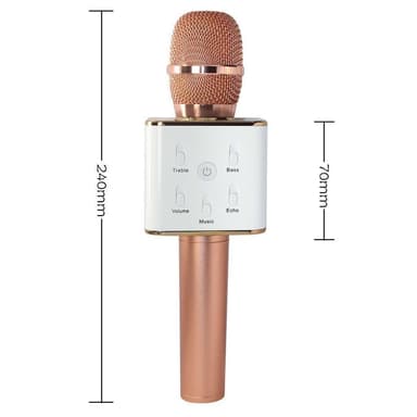 Bluetooth Karaoke mikrofon med högtalare 3W - Roseguld