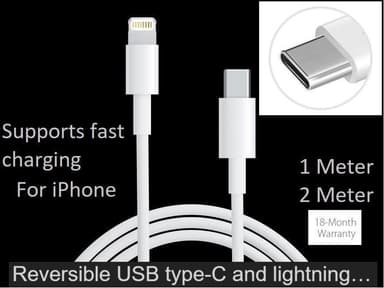 Lightning till USB-C 3.1 - data/laddningskabel 1.25m
