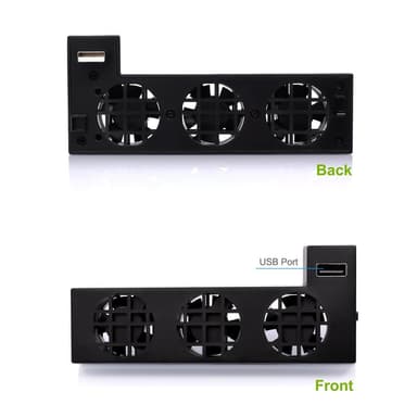 Kylfläkt för Xbox One X med extra USB-port