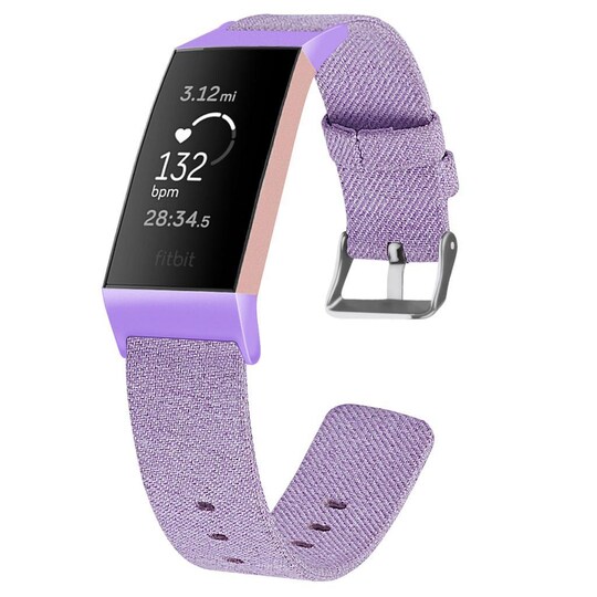 Fitbit Charge 3/4 Armband canvas Lila (L)