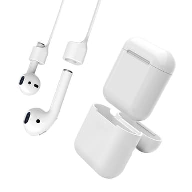AirPod straps / hållare med skydd för laddningsfodral - vit