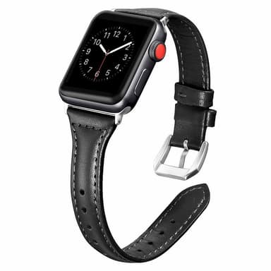 Apple Watch armband 38 mm i äkta läder - svart