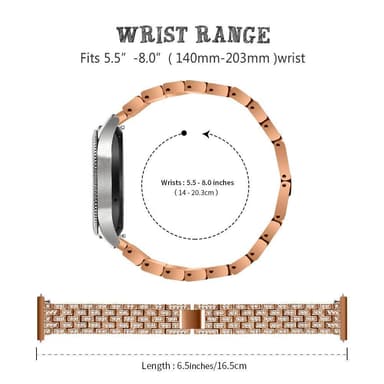 Samsung Galaxy 42 mm armband roségold med strass