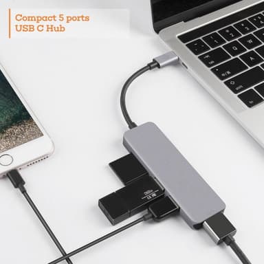 USB-C dockningsstation med 4K HDMI, 2 USB och Micro SD/TF kortläsare