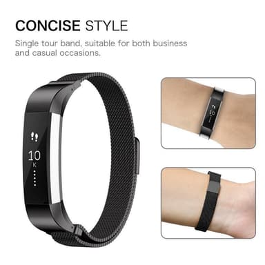 Fitbit Alta/HR armband Milanesisk Loop Svart (S)