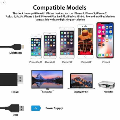 Lightning till HDMI adapter kabel - 2 meter