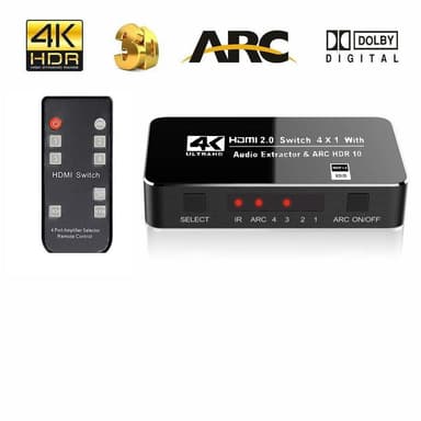 HDMI Switch 4x1 - full HD 1080P, 4Kx2K, 3D, ARC