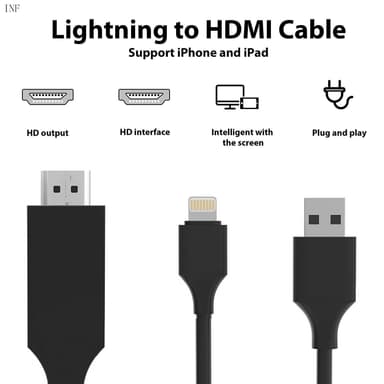 Lightning till HDMI adapter kabel - 2 meter