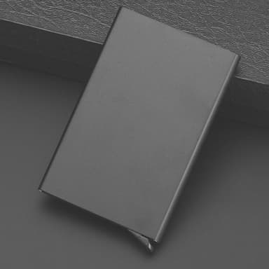 Kortfodral av aluminium med signalblockering RFID 2-pack svart