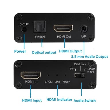 HDMI Audio Extractor bild-/ljuddelare 4K