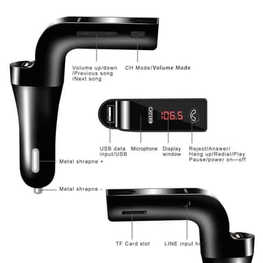 Bluetooth adapter / USB laddare till bilen med inbyggd handsfree