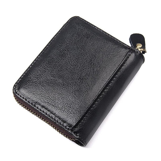 RFID Korthållare / plånbok i äkta läder - svart