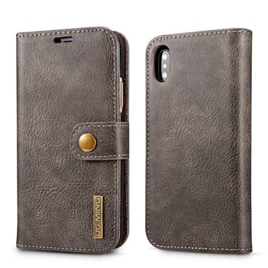 Mobilfodral iPhone XR med magnetskal PU-läder - grå