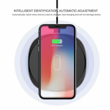Trådlös laddare - Qi snabbladdare till mobilen - vit