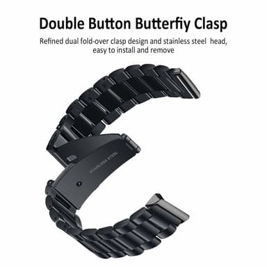 Fitbit Inspire / Inspire HR armband rostfritt stål - svart