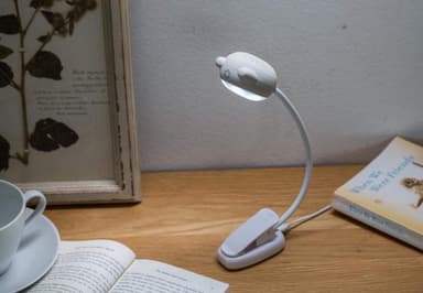 LED klämlampa med Bluetooth högtalare vit