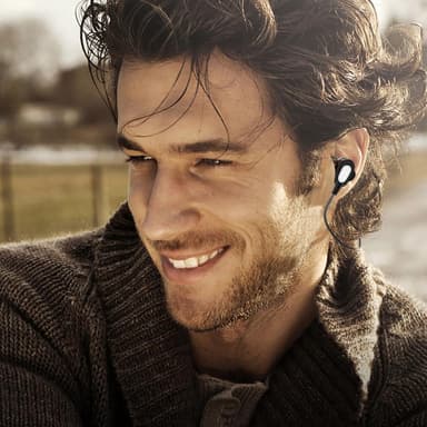 Magnetiska trådlösa in-ear hörlurar Bluetooth Dual Driver - Svart