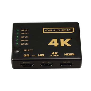 HDMI Switch 5x1 - 4K / 3D med fjärr