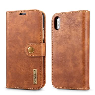 Mobilfodral iPhone XS Max med magnetskal PU-läder - brun