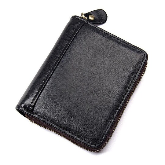 RFID Korthållare / plånbok i äkta läder - svart
