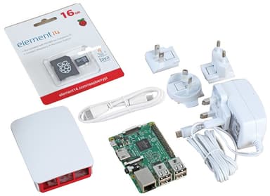 Raspberry Pi 3 Off startpaket (vit/röd)