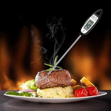 Digital stektermometer / grilltermometer Svart/Silver