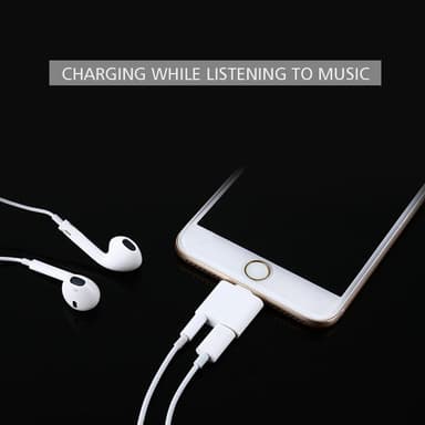 Ljud och ström adapter till iPhone (3.5 mm + Lightning)