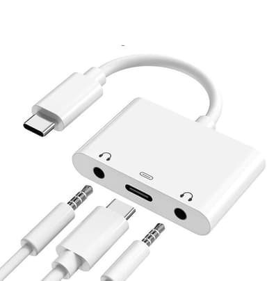 3-i-1 Ljud- och laddningsadapter för USB-C mobiler