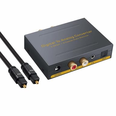Digital till analog konverter - 2 Toslink/2 koaxial till RCA R/L+3.5mm