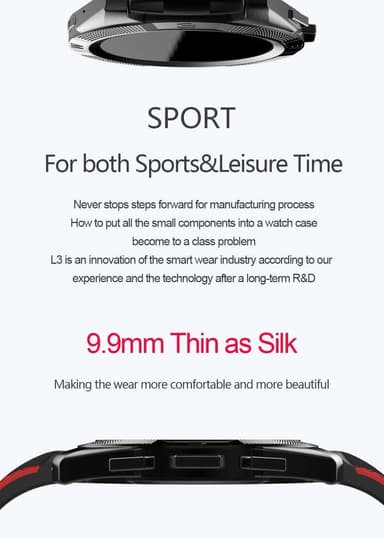 Smartwatch / sportklocka med Bluetooth - svart/blå