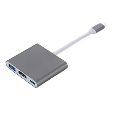 USB-C till HDMI + USB3.0 + USB-C PD adapter