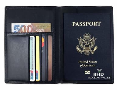 Passfodral / korthållare med RFID skydd - läder
