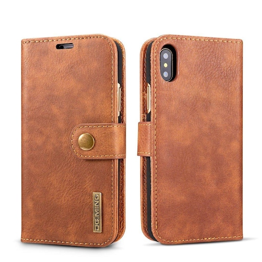 Mobilfodral iPhone XS Max med magnetskal PU-läder - brun