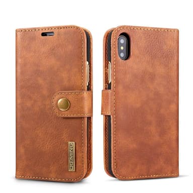 Mobilfodral iPhone XS Max med magnetskal PU-läder - brun