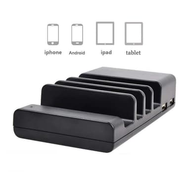 USB-laddningsstation för 4 enheter