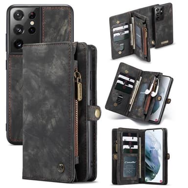 Multiplånbok CaseMe 11-kort Samsung Galaxy S21 Ultra  - Svart/Grå