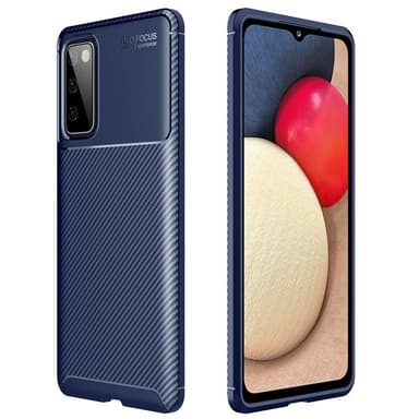 Carbon silikon skal Samsung Galaxy A02s  - Blå