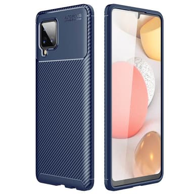 Carbon silikon skal Samsung Galaxy A42  - Blå