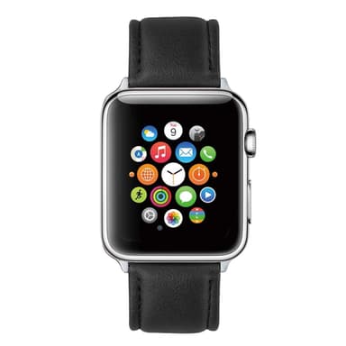 SKALO Läderband Apple Watch 38/40/41mm - Svart