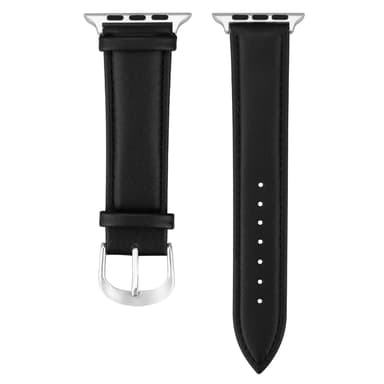 SKALO Läderband Apple Watch 38/40/41mm - Svart