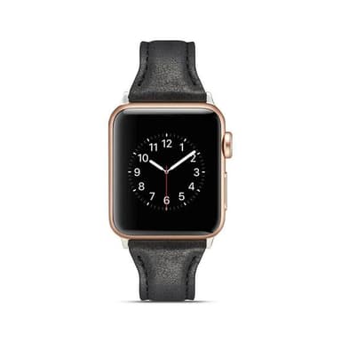 SKALO Smalt läderarmband Apple Watch 38/40/41mm - Svart