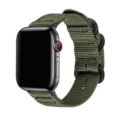 SKALO Nato-armband i nylon Apple Watch 42/44/45/49mm - Grön