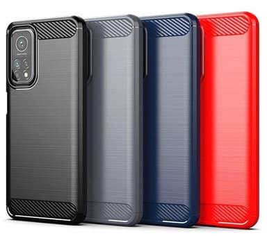 Stöttåligt Armor Carbon TPU-skal Xiaomi Mi 10T/10T Pro - Röd