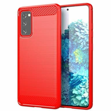 SKALO Samsung S20 FE Armor Carbon Stöttåligt TPU-skal - Röd