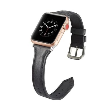 SKALO Smalt läderarmband Apple Watch 38/40/41mm - Svart